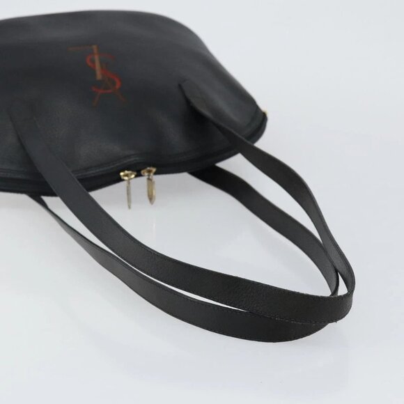 SAINT LAURENT Tote Bag Leather Black Gold Auth bs29495 - Picture 9 of 16